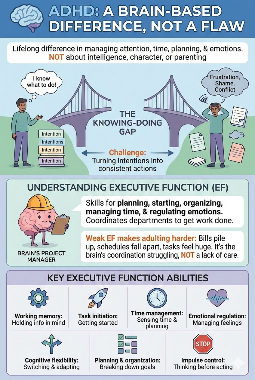 ADHD brain-based difference not a flaw infographic